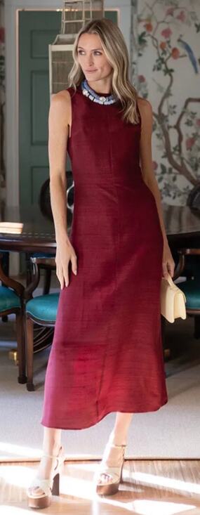 Julia Armory Dresses & Skirts - Julia Armory Dress Jane 100% Dupioni Silk Sleeveless Column Maxi size Small